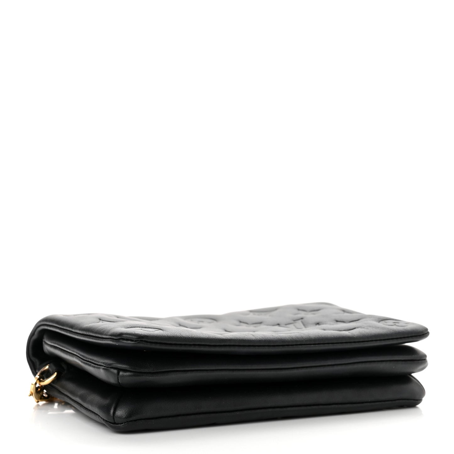 Lambskin Embossed Monogram Pochette Coussin Black