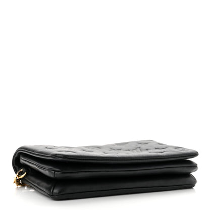 Louis Vuitton Lambskin Embossed Monogram Pochette Coussin Black 4 of 10