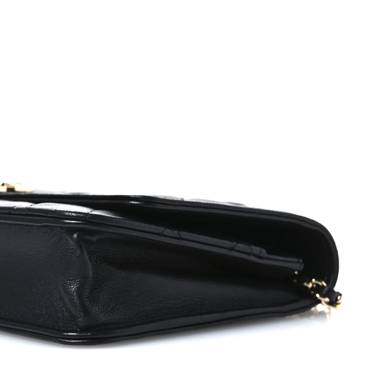 Lambskin Quilted Boy Wallet On Chain WOC Black