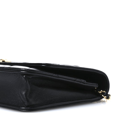 Chanel Lambskin Quilted Boy Wallet On Chain WOC Black 11 of 12