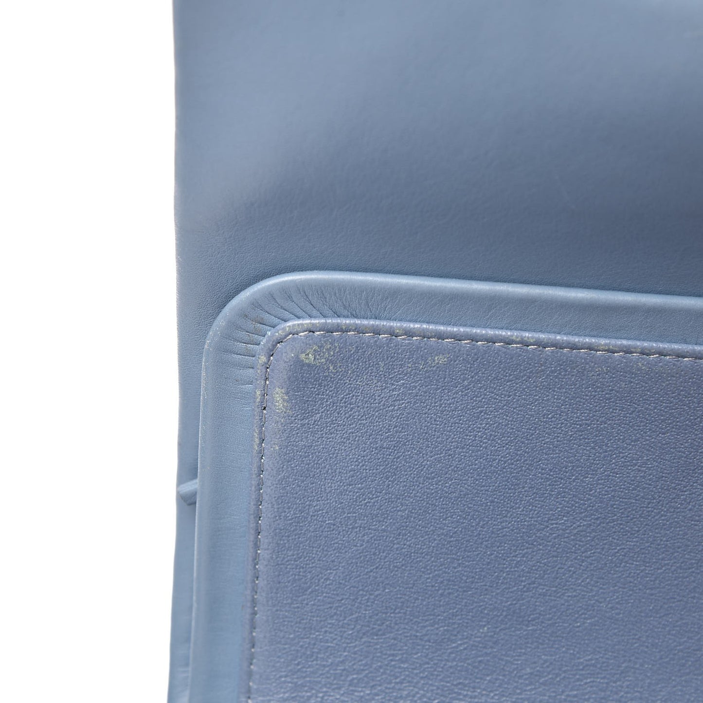 Patent Quilted Maxi Double Flap Light Blue