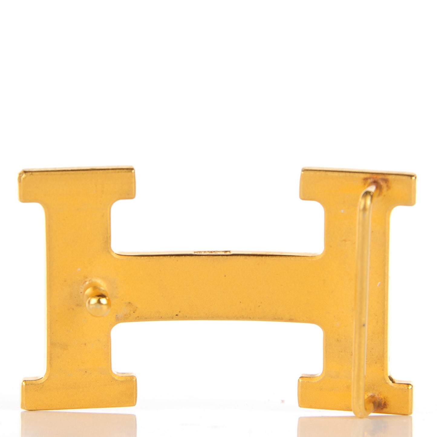 Guilloche 32mm H Belt Buckle Gold