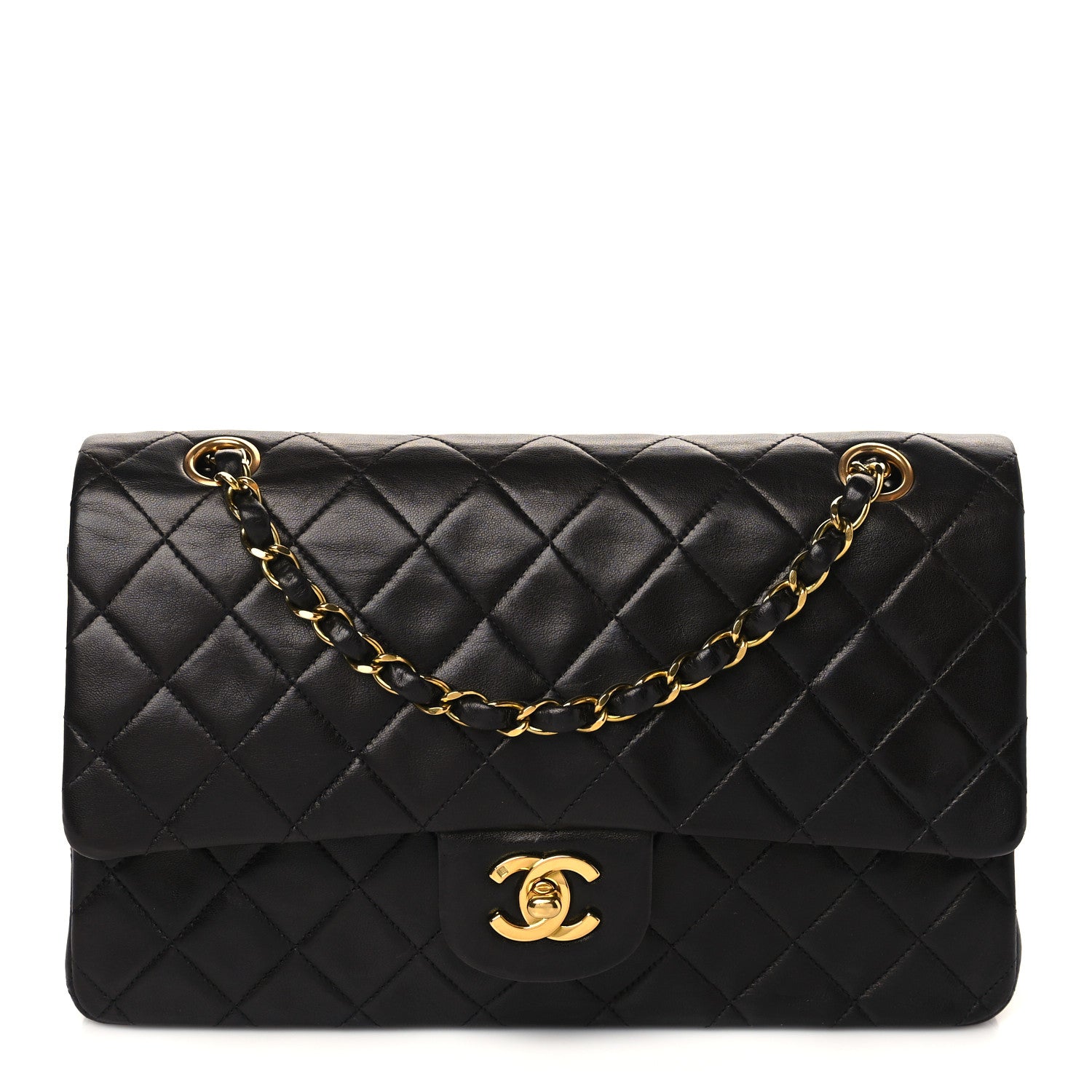 Chanel Lambskin Quilted Medium Double Flap Black 1 of 10