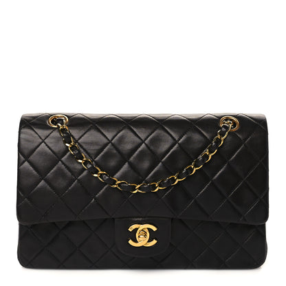 Chanel Lambskin Quilted Medium Double Flap Black 1 of 10