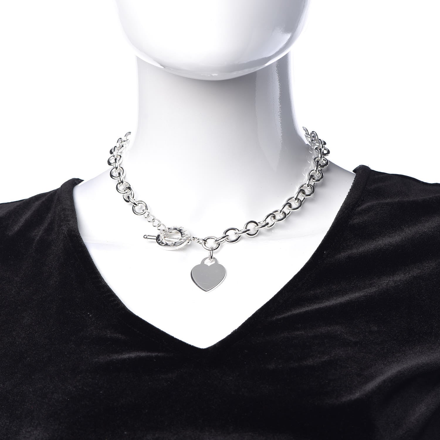 Tiffany Sterling Silver Heart Tag Toggle Necklace 2 of 6