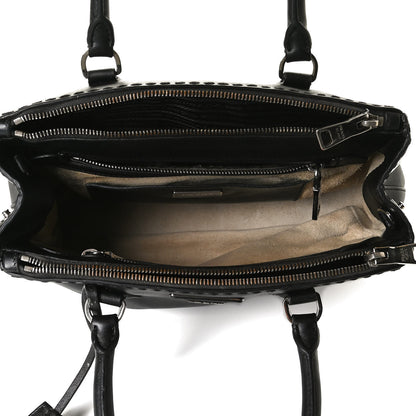 Prada City Calf Hand Stitched Small Galleria Double Zip Tote Black 5 of 14