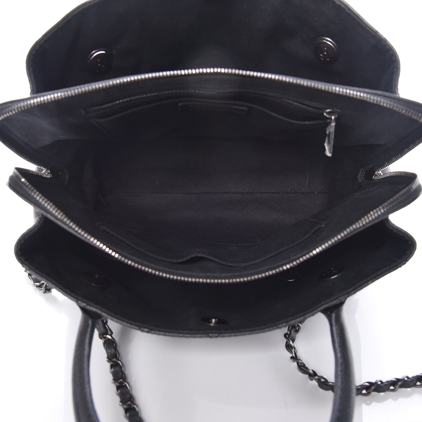 Grained Vegetal Calfskin Small Urban Shopping Tote Black