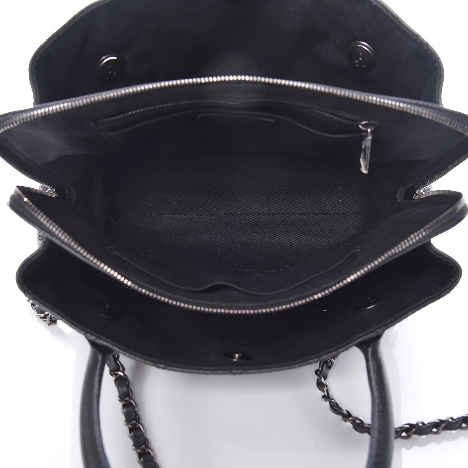 Chanel Grained Vegetal Calfskin Small Urban Shopping Tote Black 6 of 11