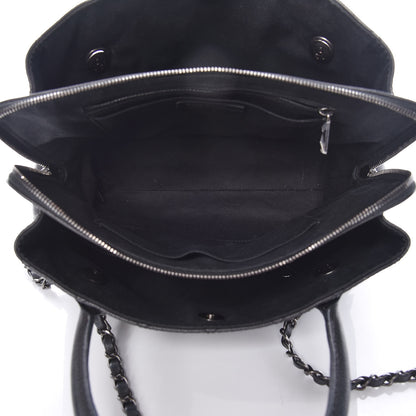 Chanel Grained Vegetal Calfskin Small Urban Shopping Tote Black 6 of 11