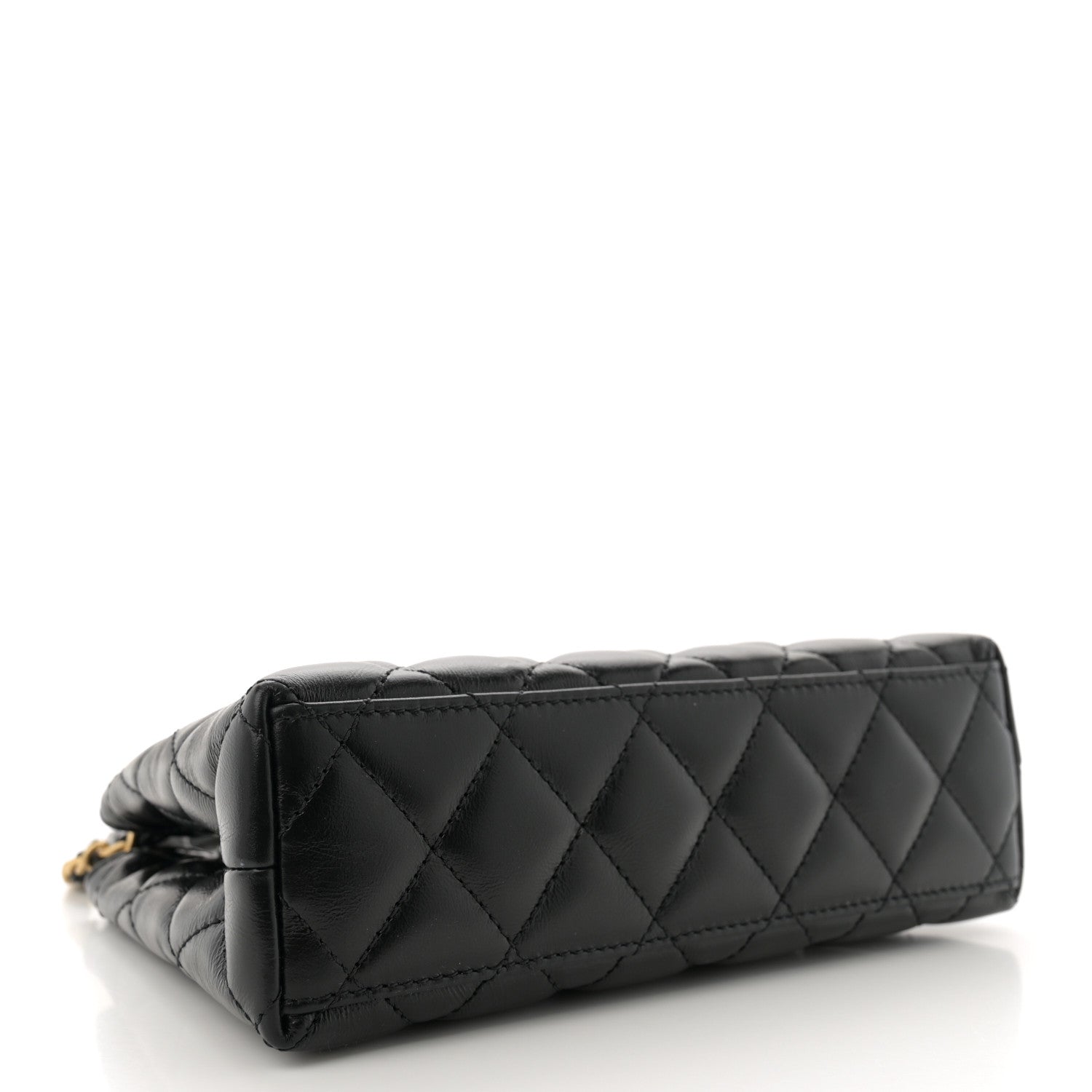 Chanel Shiny Aged Calfskin Quilted Nano Kelly Shopper Black 4 of 11