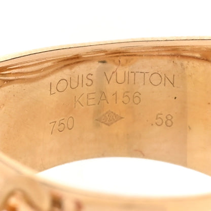Louis Vuitton 18K Yellow Gold Cultured Pearl Monogram Charm Ring 58 8.25 4 of 4