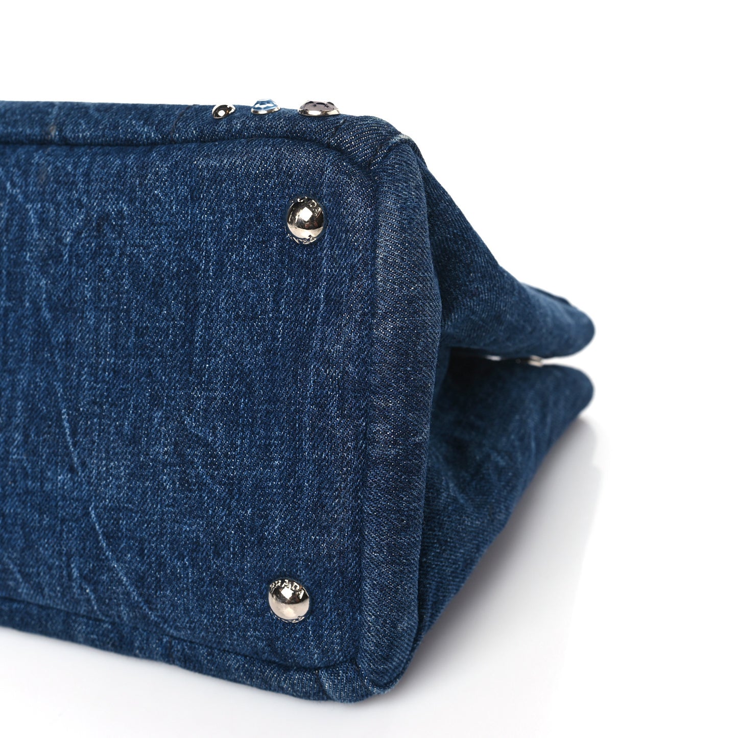 Canapa Denim Crystal Studded Tote Avio