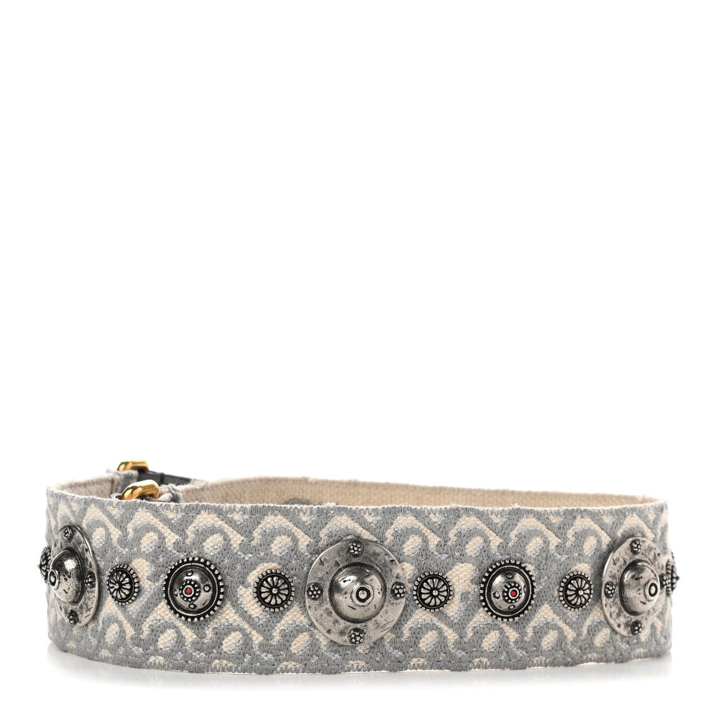 Oblique Studded Shoulder Strap Gris Multicolor