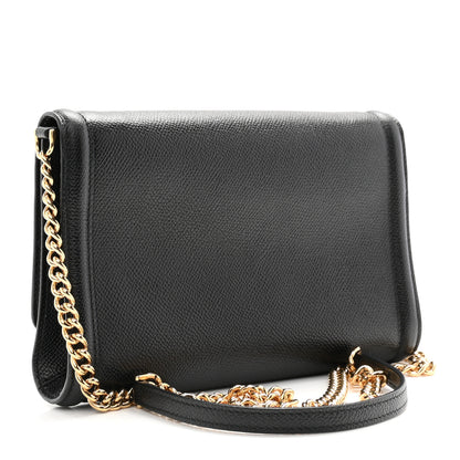 Salvatore Ferragamo Hammered Calfskin Vara Bow Mini Bag Black 3 of 9