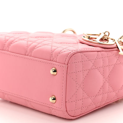 Christian Dior Lambskin Cannage Mini Lady Dior Light Pink 9 of 11