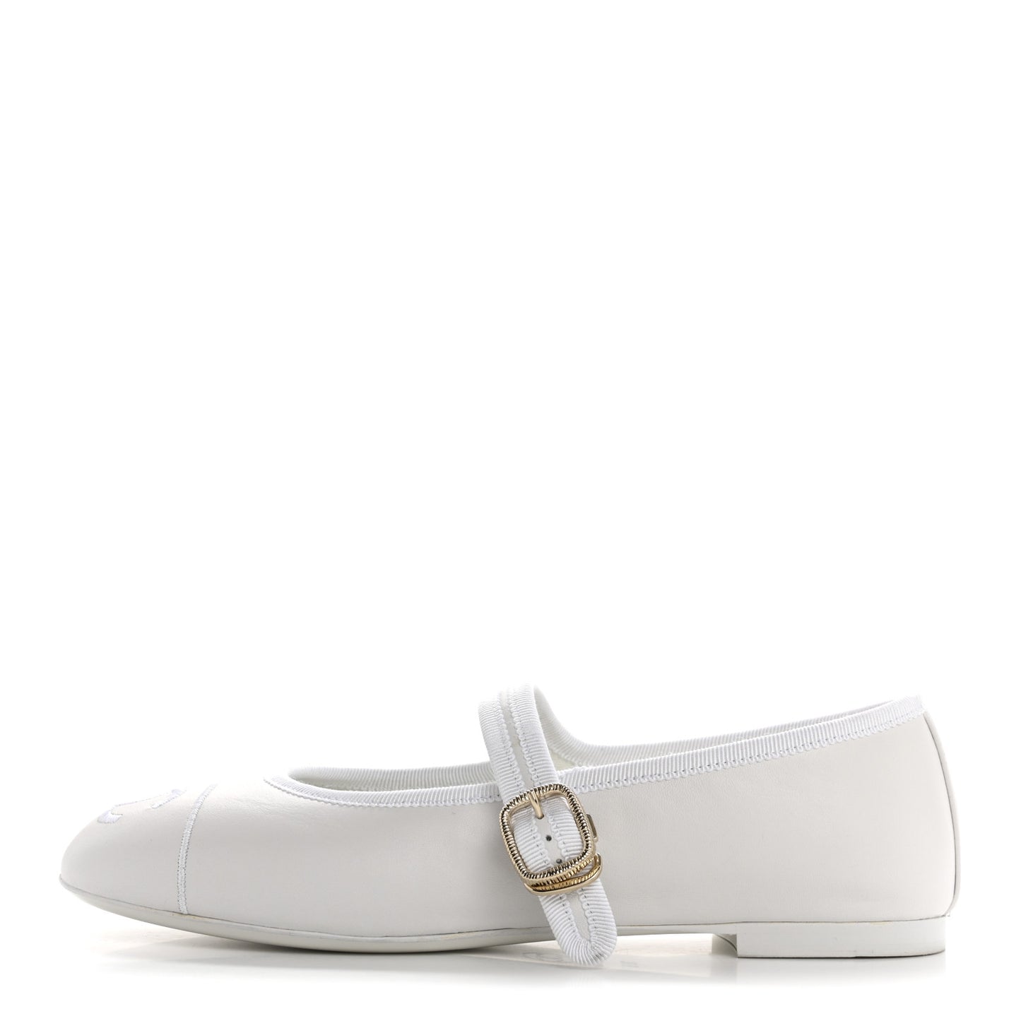 Lambskin Mary Jane Flats 36.5 White