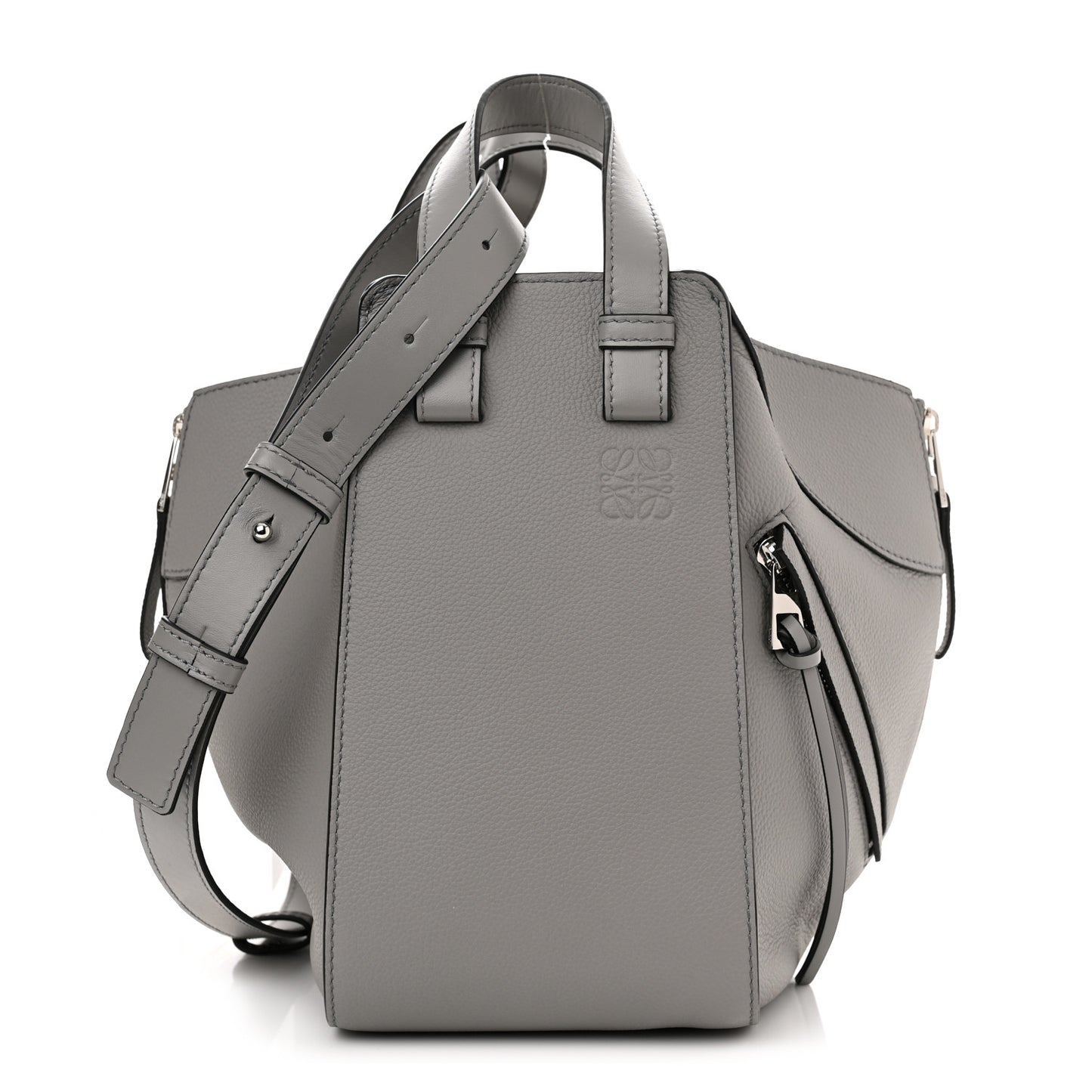 Grained Calfskin Small Hammock Shoulder Bag Pearl Grey