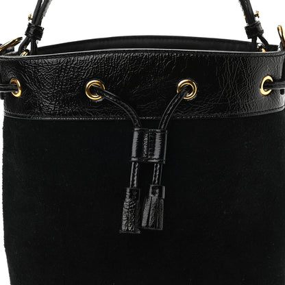 Gucci Suede Patent Web Small Ophidia Bucket Bag Black 9 of 11
