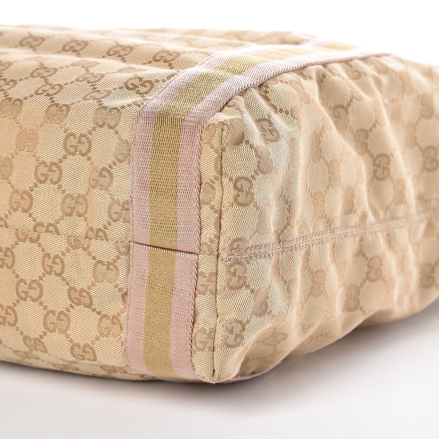 Gucci GG Monogram Medium Web Handle Vertical Tote Pink Gold 9 of 9