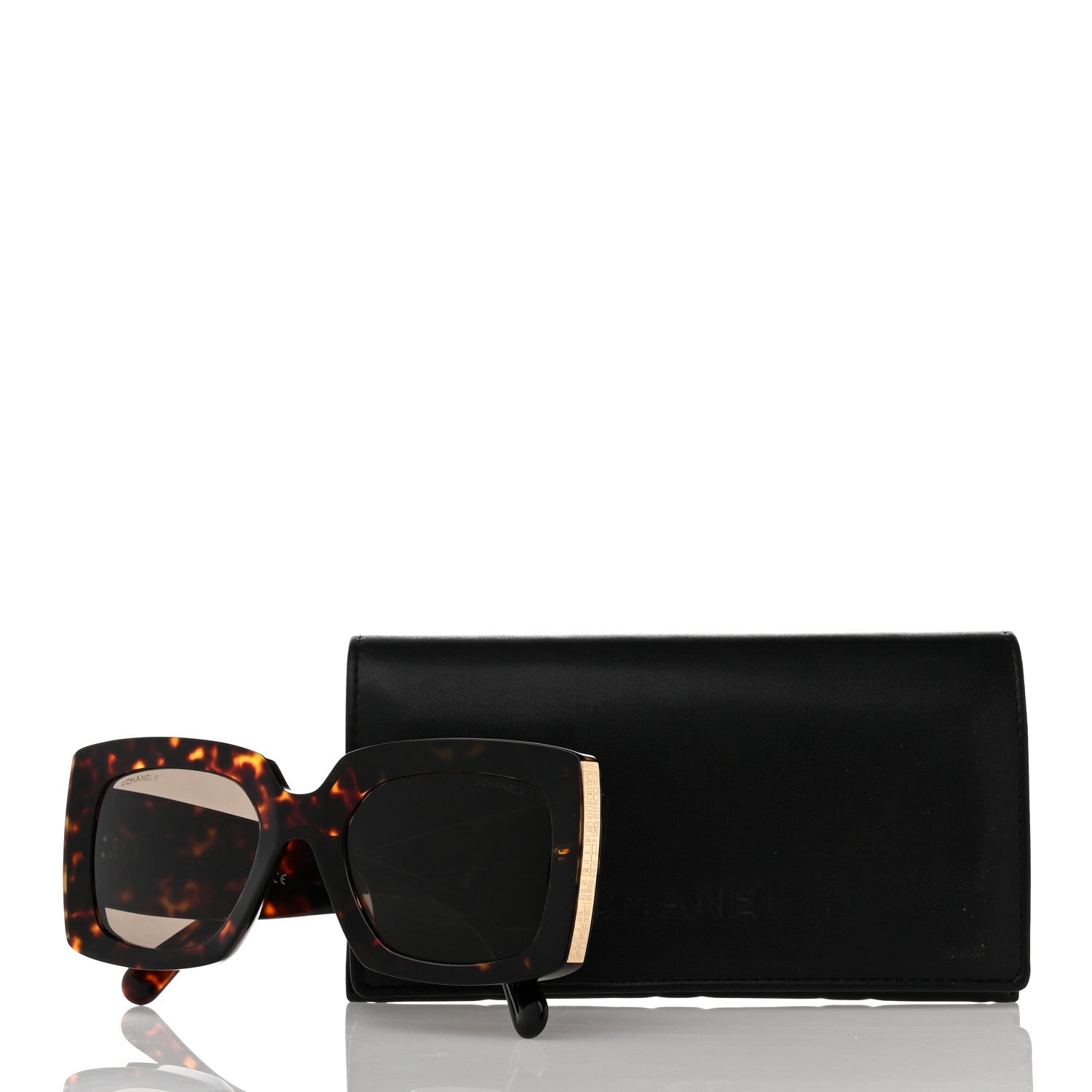 Chanel Acetate Rectangle Sunglasses 5435 Tortoise 8 of 8