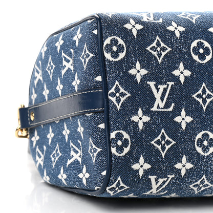 Louis Vuitton Monogram Jacquard Denim Speedy Bandouliere 25 Bleu 8 of 9
