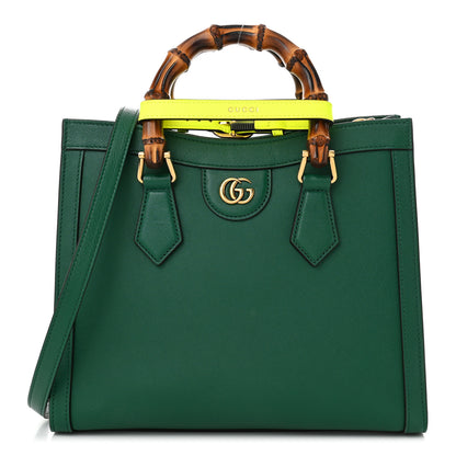 Gucci Wonka Grain Calfskin Small Diana Tote Bag Green Yellow Fluo 1 of 10