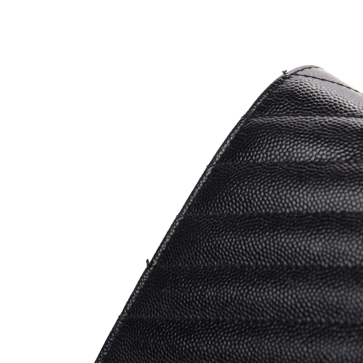 Saint Laurent Grain De Poudre Matelasse Chevron Monogram Chain Wallet Black 8 of 10