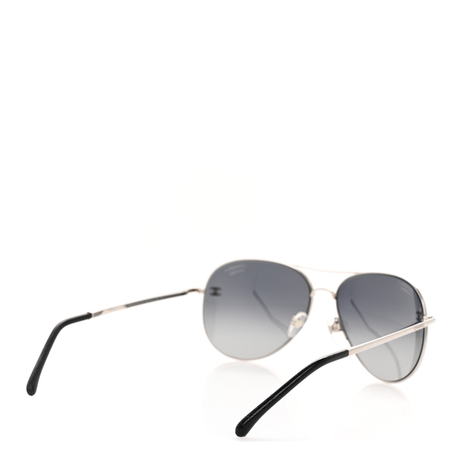Chanel Metal Polarized CC Aviator Sunglasses 4189-T-Q Silver 4 of 8