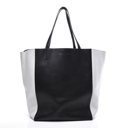 Celine Grained Calfskin Medium Horizontal Cabas Phantom Black White 2 of 11