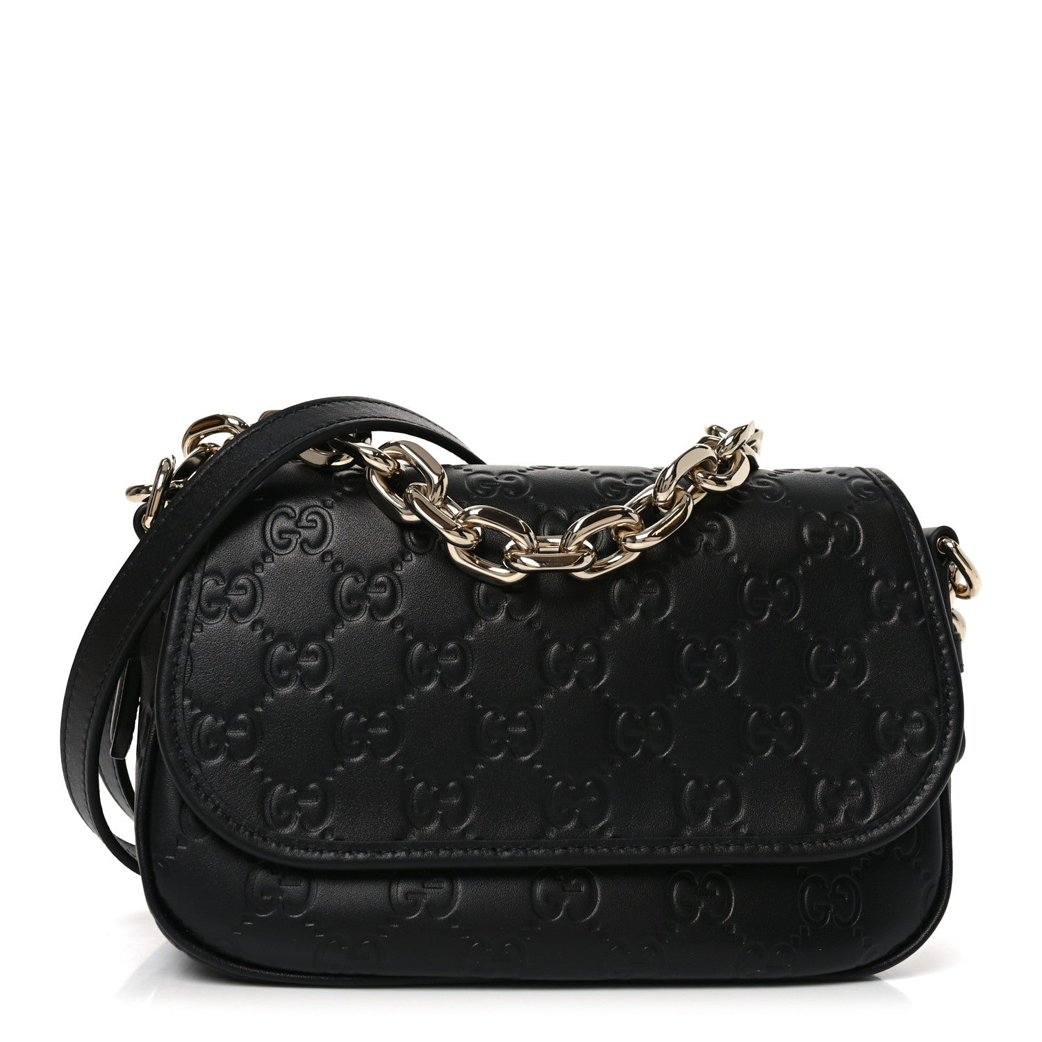 Gucci GG Calfskin Embossed Emblem Arabella Bag Black 1 of 10