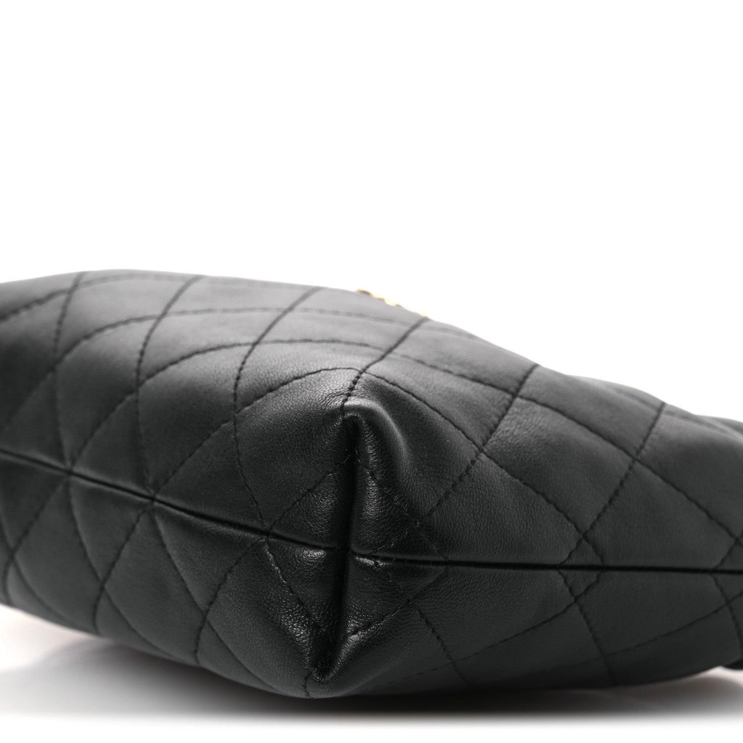 Chanel Lambskin Quilted Drawstring Clutch With Strap Black 10 of 12