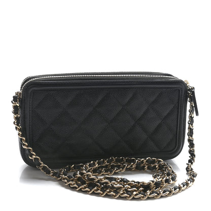 Chanel Caviar Quilted CC Filigree Clutch With Chain Black 3 of 13
