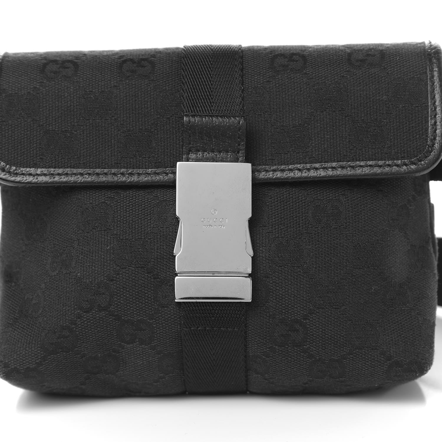 Gucci GG Monogram Web Buckle Belt Bag Black 10 of 10