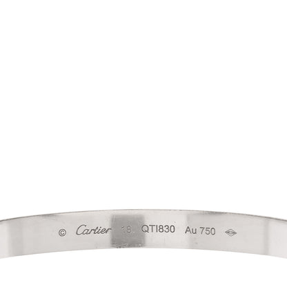 Cartier 18K White Gold LOVE Bracelet 18 7 of 9
