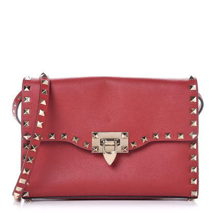 Valentino Garavani Vitello Medium Rockstud Flip Lock Crossbody Bag Rosso Valentino 1 of 7
