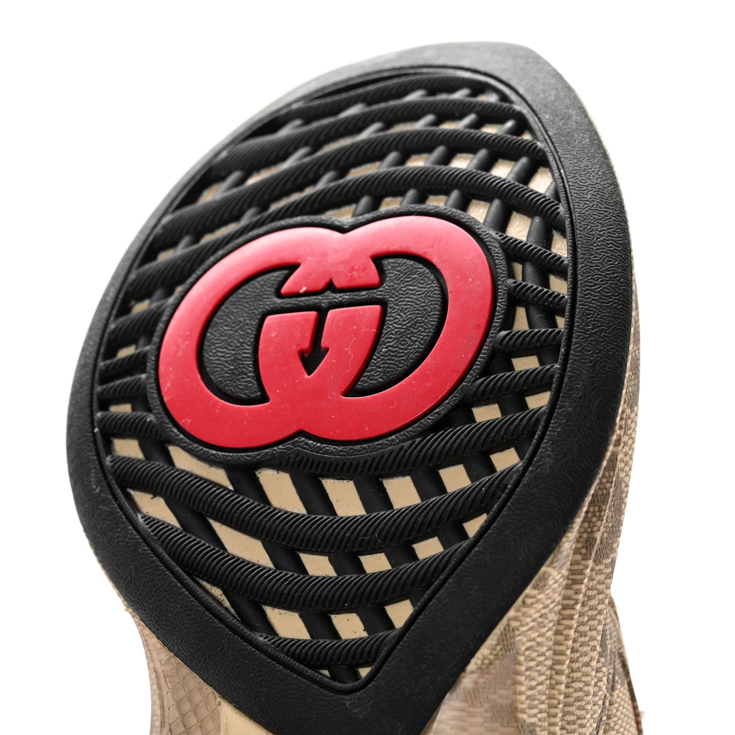 Gucci Ultralight Plume Calfskin Monogram Printed Womens Gucci Run Sneakers 38 Beige Ebony 10 of 12
