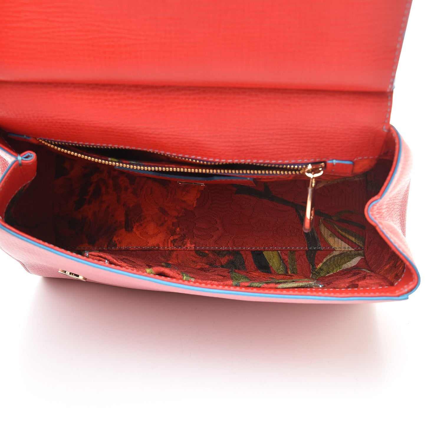 Lizard Tri-Color Medium Miss Sicily Satchel Red Pink Black
