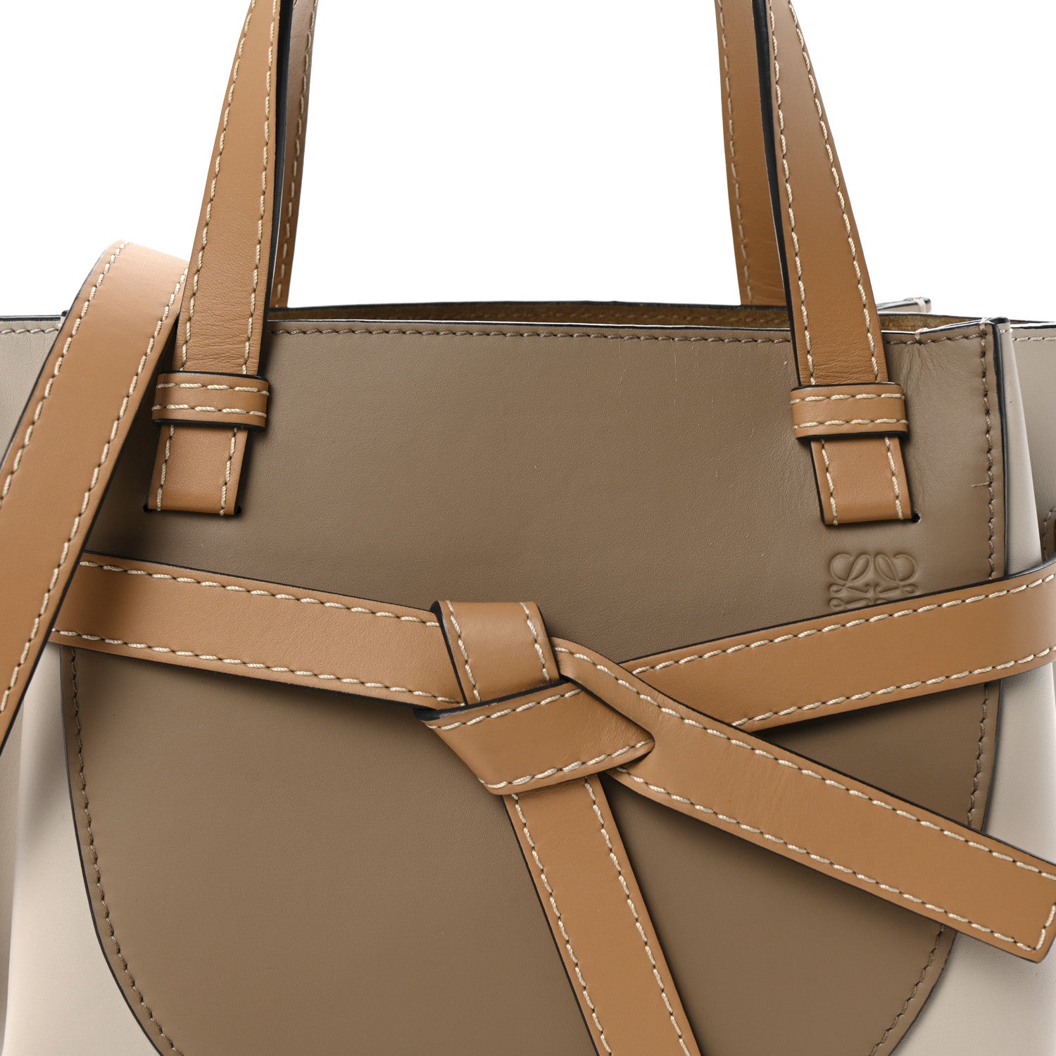 Loewe Calfskin Mini Gate Tote Mink Light Oat 7 of 10