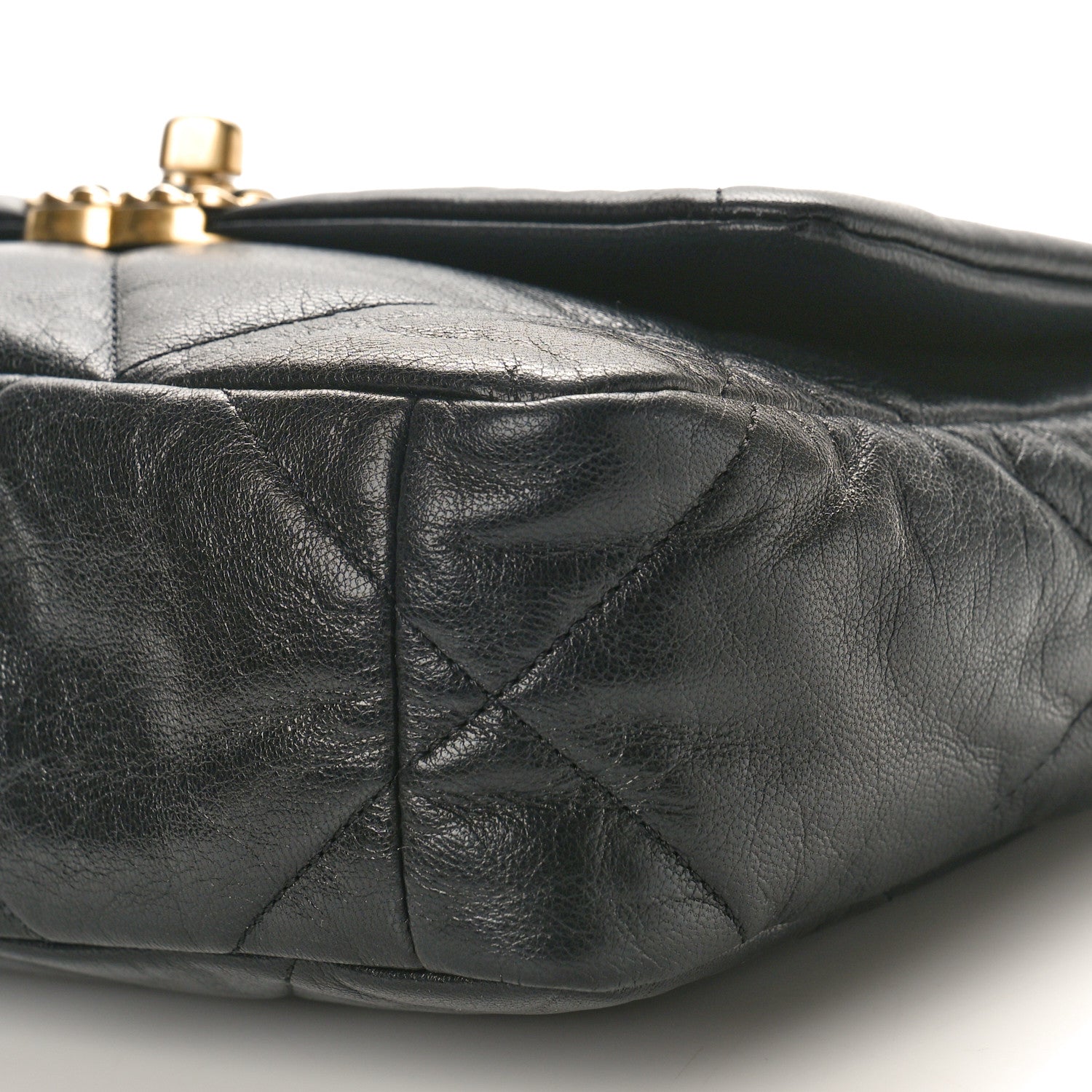 Chanel Shiny Goatskin Quilted Medium Chanel 19 Flap Black 10 of 10