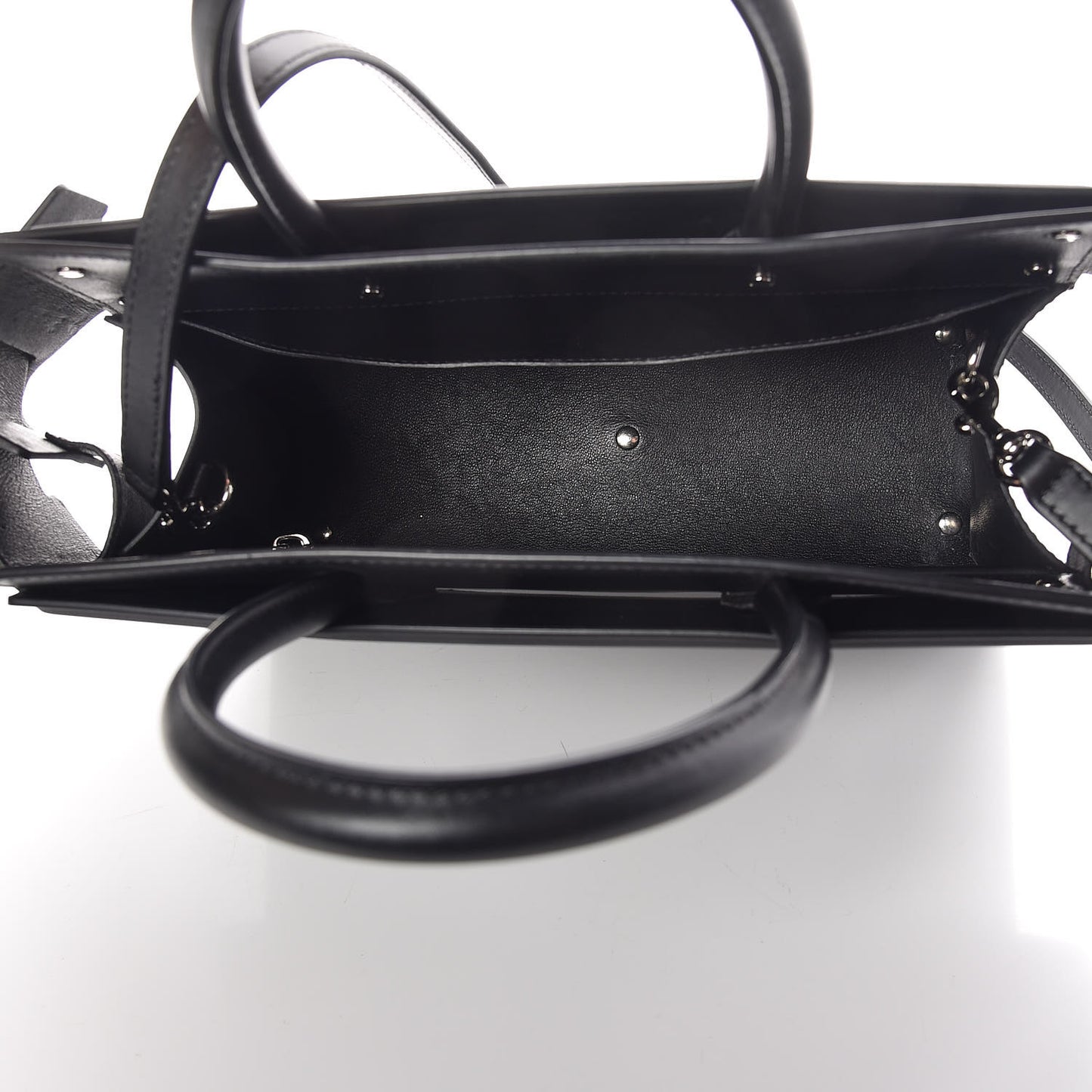 Smooth Calfskin Small Horizon Satchel Black