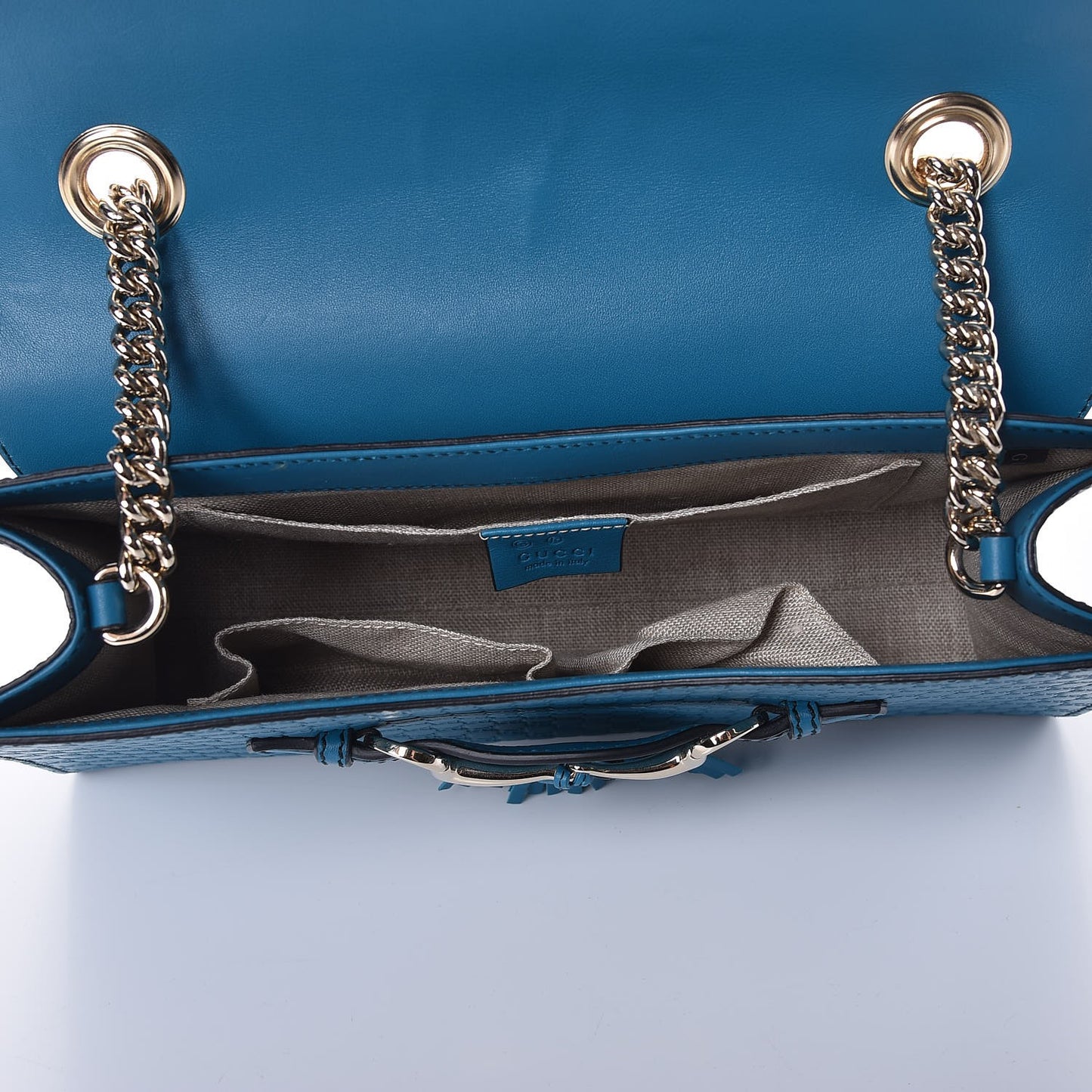 Soft Microguccissima Medium Emily Chain Shoulder Bag Deep Cobalt