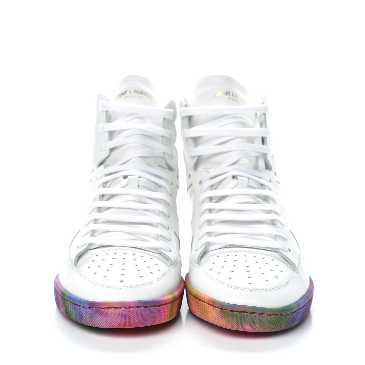 Calfskin Mens Signature Court Classic SL/10H High Top Sneakers 41.5 Off White Multicolor Tie-Dye