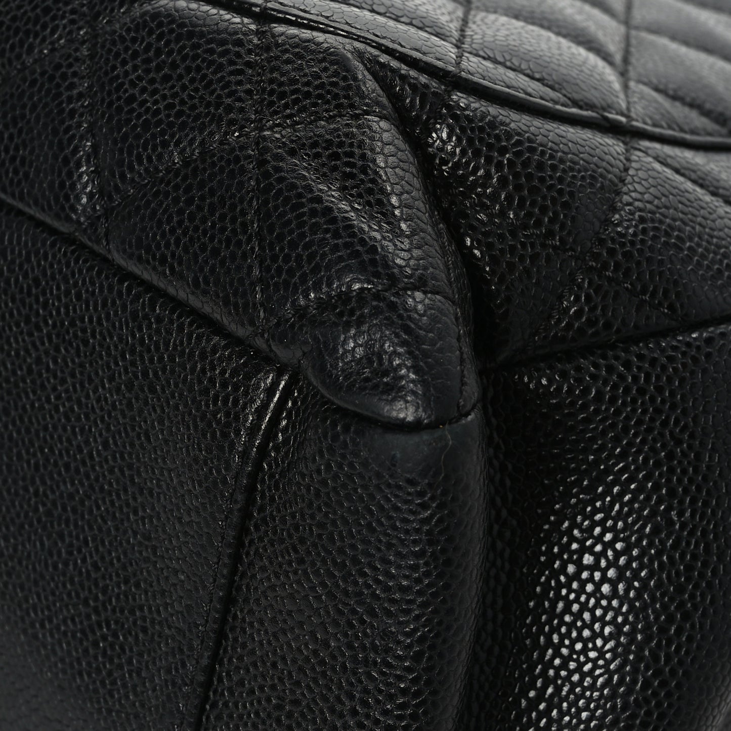 Caviar Quilted Grand Shopping Tote GST Black
