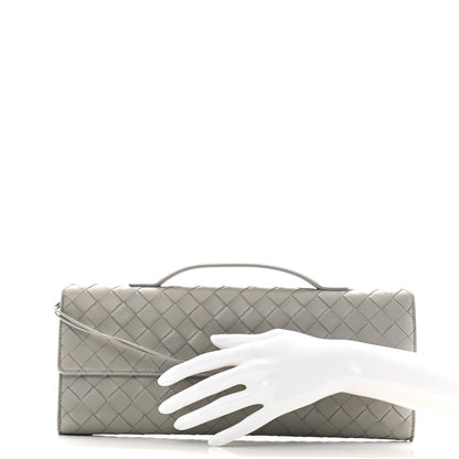 Bottega Veneta Nappa Intrecciato Long Andiamo Top Handle Clutch Sterling 2 of 9