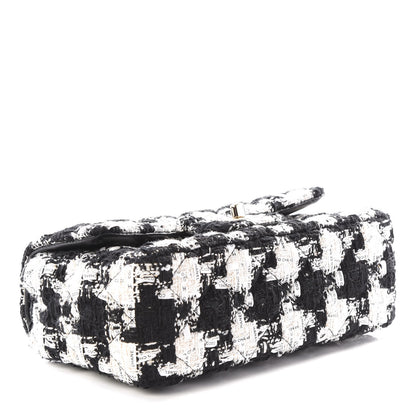 Chanel Tweed Quilted Mini Rectangular Flap Black Ecru White 3 of 12