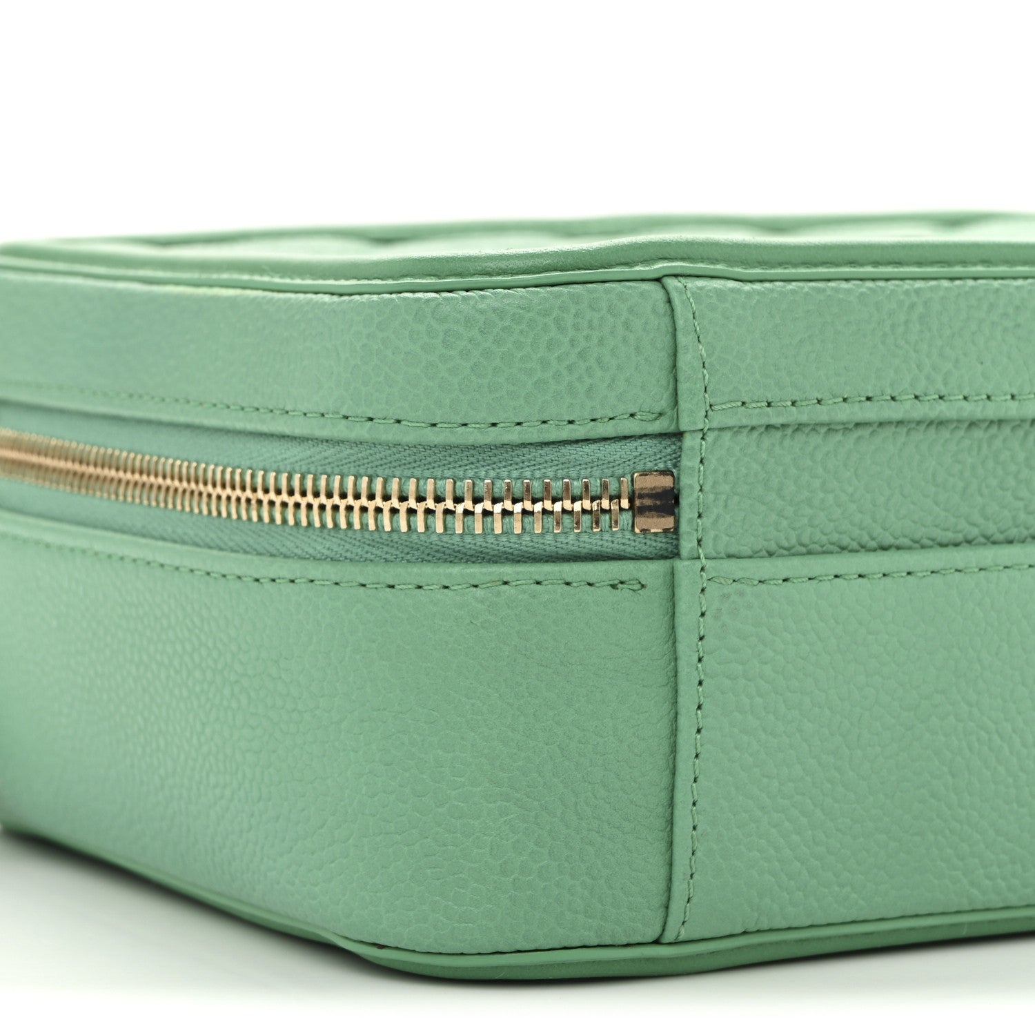 Chanel Caviar Quilted Medium CC Filigree Vanity Case Green 9 of 12