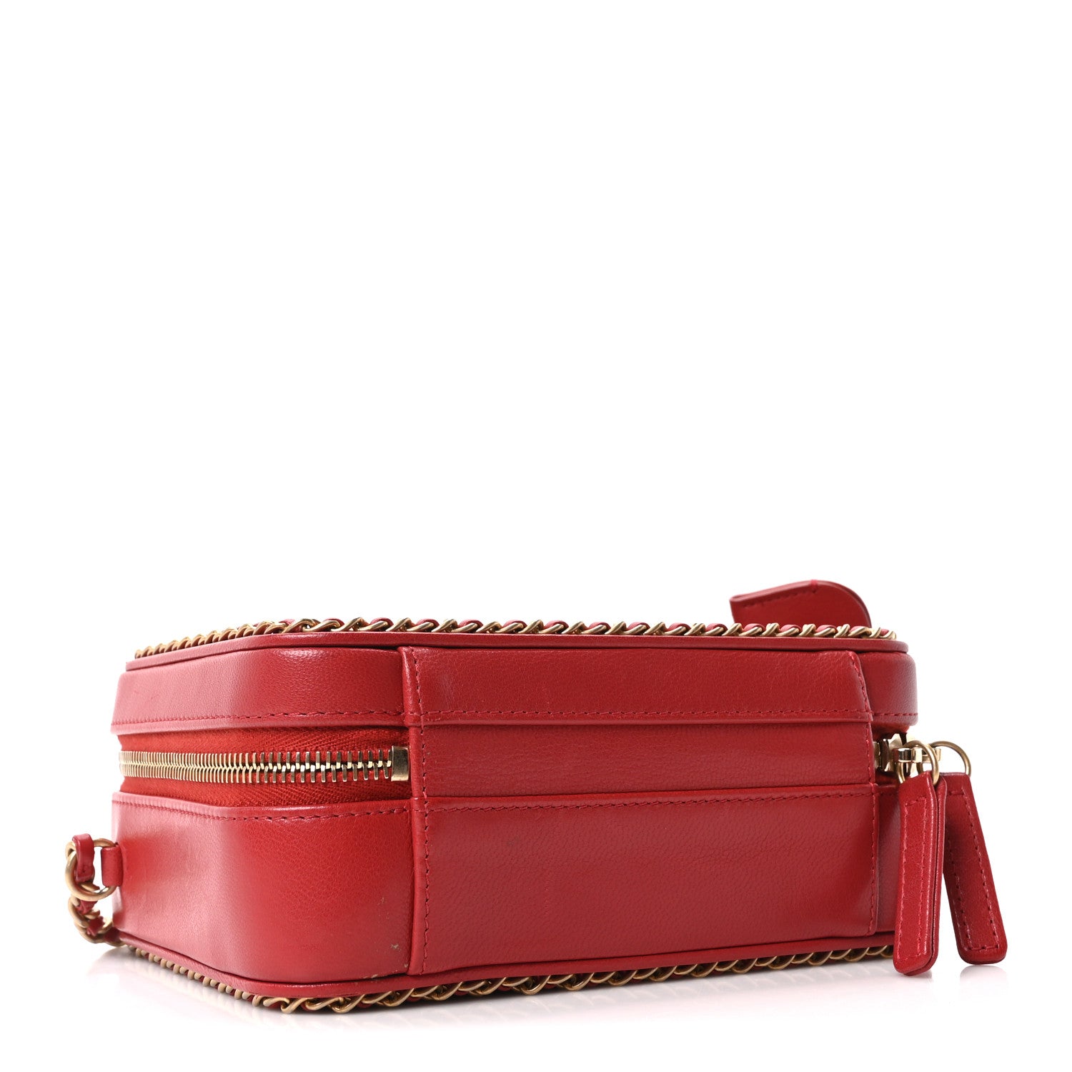 Chanel Goatskin Quilted Small CC Filigree Vanity Case Red 4 of 10