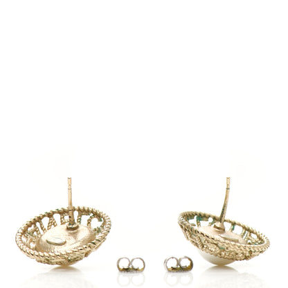 Chanel Pearl CC Round Rope Logo Earrings Gold 3 of 5