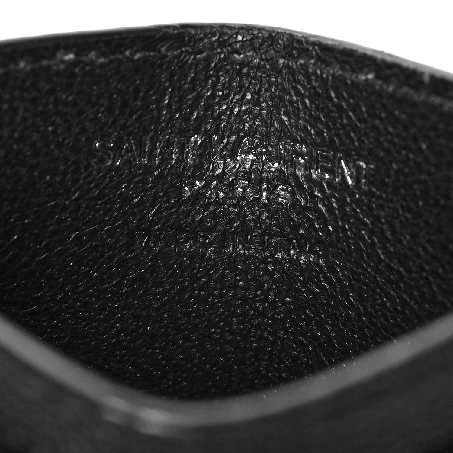 Saint Laurent Grain De Poudre Matelasse Chevron Monogram Credit Card Case Black 6 of 8