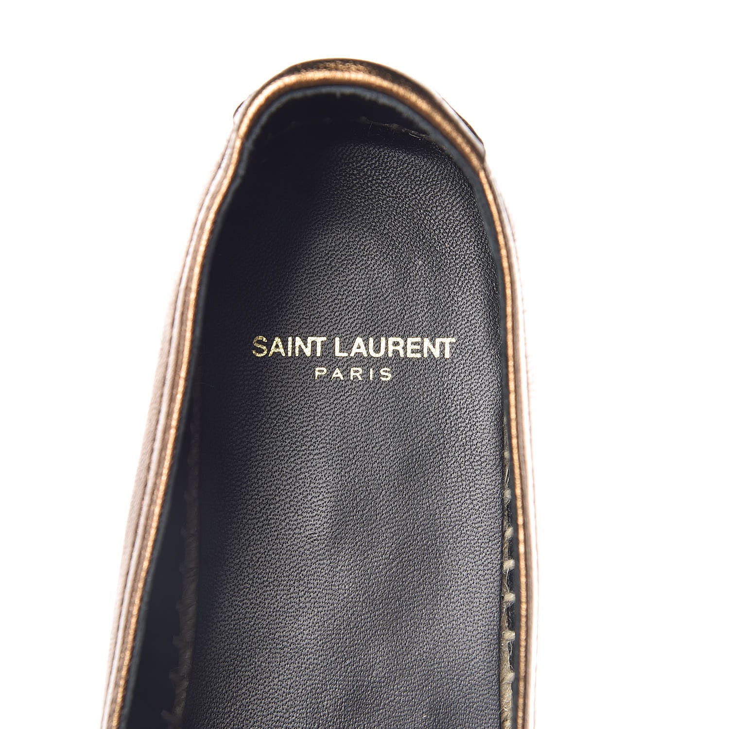 Saint Laurent Metallic Lambskin Monogram Espadrilles 37 Metal Carry 7 of 9